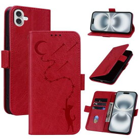For iphone 17 ケース 手帳型 あいふおん17ケース 財布型 iphone17携帯カバー スタンド機能 アイフォン17 携帯ケース カード収納 いphone17 カバー 耐衝撃 あいほん17 カードケース レンズ保護 お洒落 PUレザー TPU スピーカーホール 軽量 かわいい おしゃれ 猫 星赤