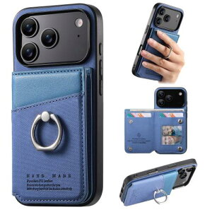 ONETHEFUL �Ή�iphone 17 pro max �P�[�X �蒠�^ �w�� �J�[�h���[ iphone17�v���}�b�N�X �P�[�X �X�^���h�@�\ �����O�t�� ��phone17promax �J�o�[ ���z�^ For iphone17�v���}�b�N �X�J�o�[ �J�����ی� PU���U�[ R