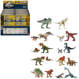 マテル ジュラシックワールド(JURASSIC WORLD) ミニフィギュア ボックス アソート 2023 第3弾 恐竜ミニフィギュアブラインドボックス24個入り BOX販売 恐竜 おもちゃ 3才~ 986Fset-GWP38