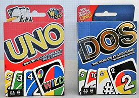 Uno カードゲームとDos カードゲーム 2個パック