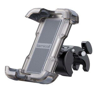 2022改良 Lamicall 片手操作 自転車用 スマホ ホルダー スタンド : 簡単取付 ロードバイク ワンタッチ スマートフォン ホルダー 携帯ホルダー オートバイ バイク用 スマホ固定 360度回転 防振 iPhon