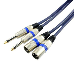 キャノン変換ケーブル マイクケーブル モノラルフォン×2-XLR×2 XLRケーブル XLR to フォン オス-オス キャノンXLR XLR コネクタ 3ピン (2m)