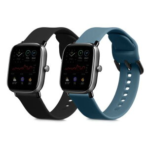[kwmobile] 2x �����x���g �Ή�: Huami Amazfit GTS 4 Mini/GTS 2 Mini �o���h - �V���R���o���h �\�t�g TPU �ϋv�� ���F/�u���[�O���[