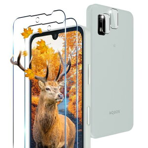 2+2枚セット 指紋認証対応 用 AQUOS Wish3 / AQUOS Wish2 / AQUOS Wish ガラスフィルム 2枚 AQUOS wish 3 SH-53D A302SH / AQUOS Wish2 SH-51C A204SH / AQUOS Wish SHG06 A104SH SH-M20 フィルム + 2枚 カメラ保護フィルムセッ 日本旭