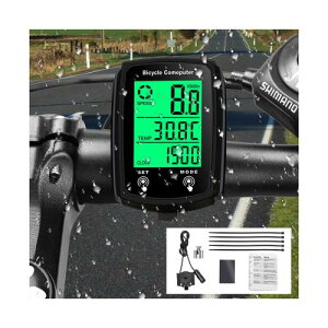 aninako サイクルコンピュータ スピードメーター 自転車 イヤードバイクコンピューター19機能 有線 防水 バックライト付き速度計 タッチバイクスピードメーター サイコン 走行距離計 多機能