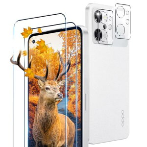 2+2���Z�b�g �w��F�ؑΉ� �p OPPO Reno9 A / OPPO Reno7 A �K���X�t�B���� 2�� OPPO Reno9 A / OPPO Reno7 A OPG04 �t�B���� + 2�� �J�����ی�t�B�����Z�b ���{���Ɏq�� 9H���x �Ή� Reno9 A / Reno7 A �����K���X �S
