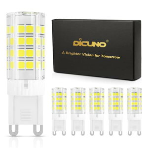 DiCUNO G9 LED�d�� �n���Q���d�� 40W���� 4W 450lm �񒲌� �Z���~�b�N �����F 6000K �ȃG�l 6����