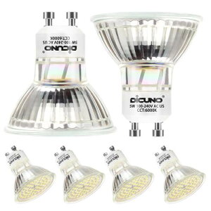 DiCUNO LED�d�� GU10���� 50W�`�n���Q�������i5W�j �����F 6000K 500lm LED�X�|�b�g���C�g AC100-240V 6�Z�b�g