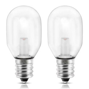 DiCUNO LED電球 E12口金 1W ナツメ球 6W相当 電球色 2700K 常夜灯 装飾電球 クリア AC100V 広配光 T型タイプ 調光非対応 省エネ PSE認証済み 2個入