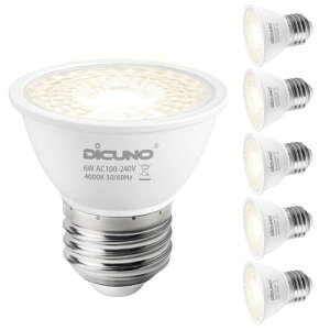 DiCUNO LED�d�� E26���� �X�|�b�g���C�g ���F 6W 60W�`�n���Q���d������ LED�X�|�b�g���C�g 4000K 660lm �L�p60° ���P�x Ra90 AC100-240V �������Ή� PSE�F�؍ς� 6��