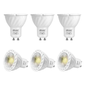 DiCUNO LED�d�� GU10���� �X�|�b�g���C�g 6W 60W�n���Q������ 600lm �����F 6000K AC100-240V �������Ή� 6��