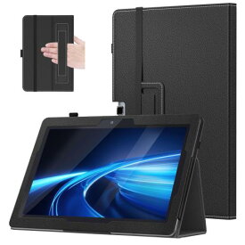 MoKo Z会専用タブレット 第1世代 ケース Z-KAI Z会専用タブレット 第1世代 カバー Z0IA1 10.1インチ スタンド仕様 高級PUレザー製 ペンシル収納 手ホルダーバンド付き 多機能スマートカバー 軽量 薄型 耐久性 傷防止 耐衝撃 Black