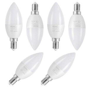 DiCUNO LED電球 E12口金 シャンデリア 5W 40Wハロゲン相当 450LM 昼白色 5000K 高演色 Ra98+ AC100V-240V 非調光 6個セット