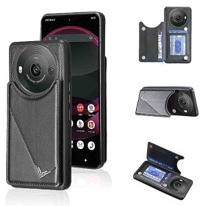 Anrek�V�^ SHARP AQUOS R8 Pro/docomo SH-51D / SoftBank A301SH �p �w�� �J�[�h�P�[�X �蒠�^ �w�ʃJ�o�[�i�u���b�N�j�A�N�I�Xr8�v�� �X�}�z�P�[�X �T�C�h�}�O�l�b�g �J�[�h���[ ���u���@�\ PU���U�[ ���z�^ 