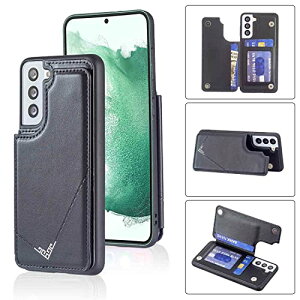 Anrek�V�^ SAMSUNG Galaxy S22 Plus 5G S22+ �p �w�� �J�[�h�P�[�X �蒠�^ �������[�h�t �w�ʃJ�o�[ �i �u���b�N �j�T���X��s22�v���X �M�����N�V�[s22+ �X�}�z�P�[�X �T�C�h�}�O�l�b�g �J�[�h���[ ���u��