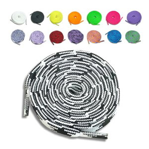 [�A�N�e�B�J] 15�J���[�I���\ ���{�� �X�j�[�J�[�V���[���[�X �C�Ђ� shoelaces 110cm 8mm�� WHT/BLK �t�@�b�V�������� ��/��