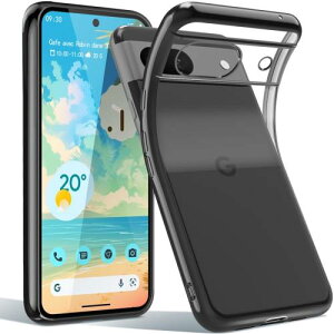 Google Pixel 8a ケース クリア 透明 耐衝撃 ピクセル8a スマホケース TPU 薄型 軽量 メッキ加工 ソフト 米軍MIL規格取得 ワイヤレス充電対応 すり傷防止 人気 (ブラック)