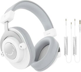 FIFINE モニターヘッドホン DJヘッドホン ヘッドフォン 有線 3.5mm 6.35mm ケーブル 密閉型 ヘッドホン オーバーイヤー PC/ミキサー/オーディオインターフェース/ポータブルプレーヤー対応 音楽鑑賞/モニタリング/楽器練習/スタジオレコーディング/映画鑑賞/ミキシング 白 H8