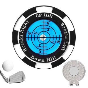 aninako ゴルフマーカー 青の水平器 + キャップクリップ 可磁性 パッティング ガイド 高精度 多機能 ゴルフマーカー パター練習 ボール 傾斜 ゴルフマーカー ゴルフ愛好家 ゴルフ プレゼント