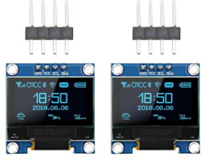 aninako 2 C` GND OLED fBXvC 128X64 zCg LCD W[ 0.96 4PIN IIC I2C VA LCDfBXvCArduinoɑΉ (0.96C`4sFGND)