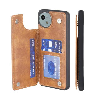 AnrekSHARP AQUOS wish4 SH-52E docomo A402SH Rakuten Mobile 用 ケース 手帳型(レトロブラウン)ドコモfh52e アクオスwish4 高級 PU革 磁石吸着 ポケッ 片手操作背面 IC カード 収納 横置き機能 ケース シャープw
