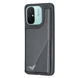 Anrek�V�^ XIAOMI Redmi 12C mineo �p �w�� �J�[�h�P�[�X �蒠�^ �������[�h�t �w�ʃJ�o�[ �i �u���b�N) �V���I�~ �~�[12c mi12c �X�}�z�P�[�X �T�C�h�}�O�l�b�g �J�[�h���[ ���u���@�\ PU���U�[ ���z�^ 