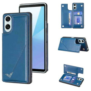 Anrek�V�^ SONY Xperia10 VI/SOG14 au/SO-52E docomo/XQ-ES44 SoftBank �p �w�� �J�[�h�P�[�X �蒠�^ �������[�h�t �w�ʃJ�o�[ (�l�C�r�[�u���[) �G�N�X�y���A10vi �X�}�z�P�[�X �T�C�h�}�O�l�b�g �J�[�h���[ ��