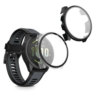 kwmobile 2x �P�[�X Garmin Forerunner 165 / Forerunner 165 Music �Ή� �J�o�[ - �t���{�f�B �K���X �ϏՌ� �����^ ����/���F