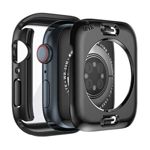 YUGYUG for Apple Watch Series 9/8/7 45mm �P�[�X �A�b�v���E�H�b�`9/8/7 45mm �P�[�X PC�f�� IP68 �h���P�[�X 360�Ǔx �A�b�v���E�H�b�` �J�o�[ �K���X�t�B���� ��̌^ ���{���Ɏq�� ��d�\�� Apple Watch �J�o�[