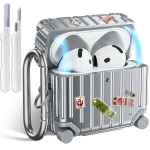 CAGOS for AirPods 4P[X 2024 GA|bc4pJo[ GA[|bY4 P[ X CbNt  TPU+PCf ۂ 4یJo[ L[fUC   Jrit LED