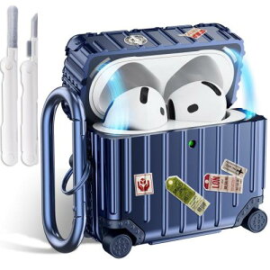 CAGOS for AirPods 4P[X 2024 GA|bc4pJo[ GA[|bY4 P[ X CbNt  TPU+PCf ۂ 4یJo[ L[fUC   Jrit LED