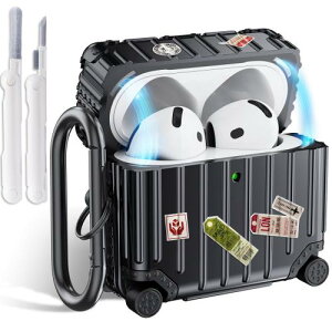 CAGOS for AirPods 4P[X 2024 GA|bc4pJo[ GA[|bY4 P[ X CbNt  TPU+PCf ۂ 4یJo[ L[fUC   Jrit LED