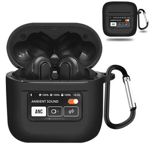 TOORQR For JBL TOUR PRO 2 �P�[�X �J�o�[ TOUR PRO 2�V���R���f�� �P�[�X �ی�J�o�[ �h�� �h�o �����h�~ �L�Y�h�~ �S�ʕی� �y�� �J���r�i�t��(�u���b�N)