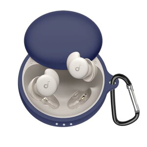 BUITFOU For Anker Soundcore Sleep A20 ケース Sleep A20 保護カバー Sleep A20 ケース 柔らかい シリコン製 落下防止 キズ防止 耐衝撃 防塵 軽量 装着充電可能 カラビナ付き 紛失防止(ブルー)