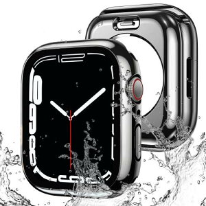 AMAPC for Apple Watch ケース 360度全面防水 バンド 水泳・スポーツ専用 ガラスフィルム 一体型 apple watch 用 カバー 360フルボディ防水 アップルウォッチ ケース Apple Watch Series 9/8/7 41mm対応 光沢のブ