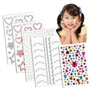 YINKE ���C���X�g�[���t�F�C�X�V�[�� ��V�[�� 5�� �N���X�^��3D�p�[�� �J���t���ȃt�F�C�X�X�e�b�J�[ �f�R�� �� �n�[�g�^ �f�R�p�[�c �\��t���\ DIY�p�i ���� ���퐶��