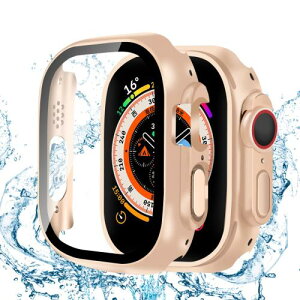 YUGYUG �Ή� Apple Watch �P�[�X Ultra 3/2/1 Apple Watch �J�o�[ PC�f�� IP68 �h�� 3D���p�G�b�W�f�U�C�� �A�b�v���E�H�b�` �P�[�X �K���X�t�B���� ��̌^ ���{���Ɏq�� ��d�\�� �A�b�v���E�H�b�` �J�o�[ 