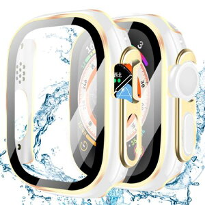 YUGYUG �Ή� �A�b�v���E�H�b�` �J�o�[ Ultra 3/2/1 Apple Watch �P�[�X PC�f�� IP68 �h�� 3D���p�G�b�W�f�U�C�� ���� �A�b�v���E�H�b�` �P�[�X �K���X�t�B���� ��̌^ ���{���Ɏq�� ��d�\�� Apple Watch 