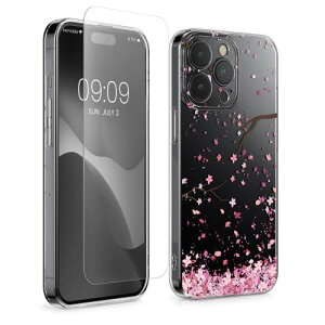 kwmobile �X�}�z�P�[�X Apple iPhone 15 Pro Max�Ή� �P�[�X - �K���X�t�B���� �ϏՌ� TPU �N���A �\�t�g ����������T�N���f�U�C��
