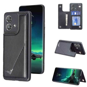 Anrek�V�^ Motorola Moto edge 40 Neo �p �w�� �J�[�h�P�[�X �蒠�^ �������[�h�t �w�ʃJ�o�[�i�u���b�N�j���gedge40neo �X�}�z�P�[�X �T�C�h�}�O�l�b�g �J�[�h���[ ���u���@�\ PU���U�[ ���z�^ �g�уJ�o