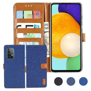 Anrek Galaxy A53 5G / docomo SC-53C / au SCG15 �Ή� Samsung �f�j���ޗ� �蒠�P�[�X (�u���[) �T���X�� �M�����N�V�[a53 5g �h�R��sc53c au scg15 �P�[�X �J�o�[ �蒠�^ �J�[�h���[ �T�C�h�}�O�l�b�g �X�^���h�@