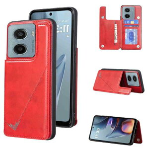 Anrek�V�^ Motorola Moto G05 / E15 �p �w�� �J�[�h�P�[�X �蒠�^ �������[�h�t �w�ʃJ�o�[ (���b�h�j���g���[��e15 ���gg05 �X�}�z�P�[�X �T�C�h�}�O�l�b�g �J�[�h���[ ���u���@�\ PU���U�[ ���z�^ �g