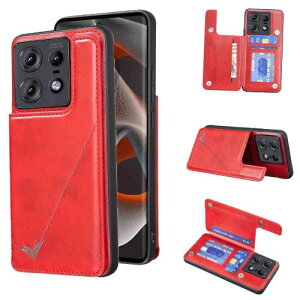 Anrek�V�^ MOTOROLA Moto G66J/G66Y/G56 5G �p �J�[�h�P�[�X �蒠�^ �w�ʃJ�o�[ �i���b�h�j���g���[��g56 ���gg66y �X�}�z�P�[�X �J�[�h���[ ���u���@�\ �g�уJ�o�[ ���gg66j RED