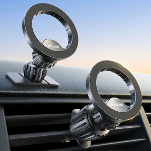 2in1・360度回転ベースLamicall MagSafe 車載 スマホホルダー: iPhone 2in1 車 スマホスタンド マグネット 強力 マグセーフ エアコン吹き出し口 カー用品 すまほほるだー 粘着兼用 両面テープ 360度回転
