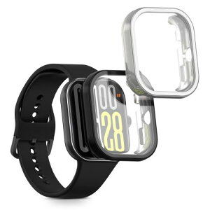 kwmobile 2x �P�[�X Xiaomi Redmi Watch 5 / Redmi Watch5 eSIM�Ή� �J�o�[ - �t���J�o�[ �V���R�� �ϏՌ� �S�̕ی� ���F/�V���o�[