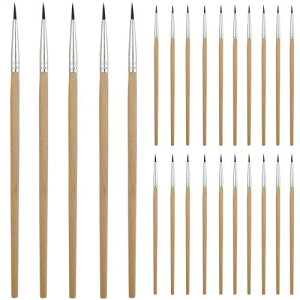 極細 面相筆勾線筆 25本セット ファインディテール 細 ペイントブラシ 水彩筆 勾線筆 水墨画筆 フック ペン マイクロ ディテール クラフトカラー筆 学生 アーティスト 絵の具 筆セット