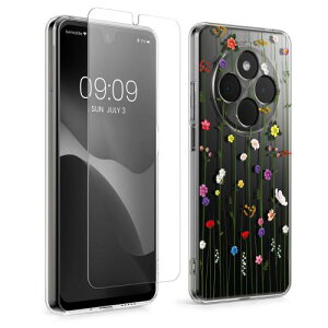 kwmobile �X�}�z�P�[�X Xiaomi Redmi 14C / Poco C75�Ή� �P�[�X - �K���X�t�B���� �ϏՌ� TPU �N���A �\�t�g �t�����[ �����Ђ��f�U�C��
