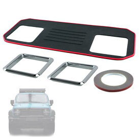 Jeyaic 1個 スのアップグレードされたシートバックテーブルマット と2個 カップホルダーリング ROOMY TANK トール ジャスティに適用 黒の滑り止めデザイン、赤のストローク