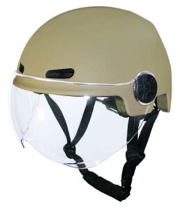 キャプテンスタッグ(CAPTAIN STAG) 自転車 ヘルメット 中学生〜大人用 ソフトシェル Lサイズ 頭囲54〜60cm未満 シールド付き SG規格 マットベージュ Cabeza Y-6499