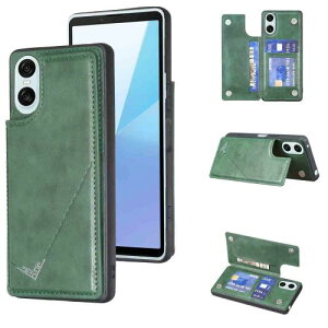Anrek�V�^ SONY Xperia10 VI/SOG14 au/SO-52E docomo/XQ-ES44 SoftBank �p �w�� �J�[�h�P�[�X �蒠�^ �������[�h�t �w�ʃJ�o�[ (�_���O���[��) �G�N�X�y���A10vi �X�}�z�P�[�X �T�C�h�}�O�l�b�g �J�[�h���[ ���u